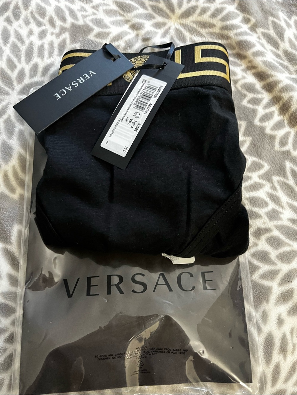 Versace Black Briefs with Gold Medusa Waistband